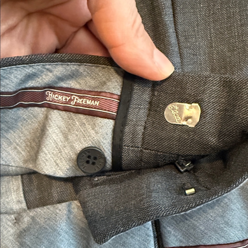 Hickey Freeman Men’s Wool Dress Pants- Grey, Size 36 Regular - Picture 6 of 9